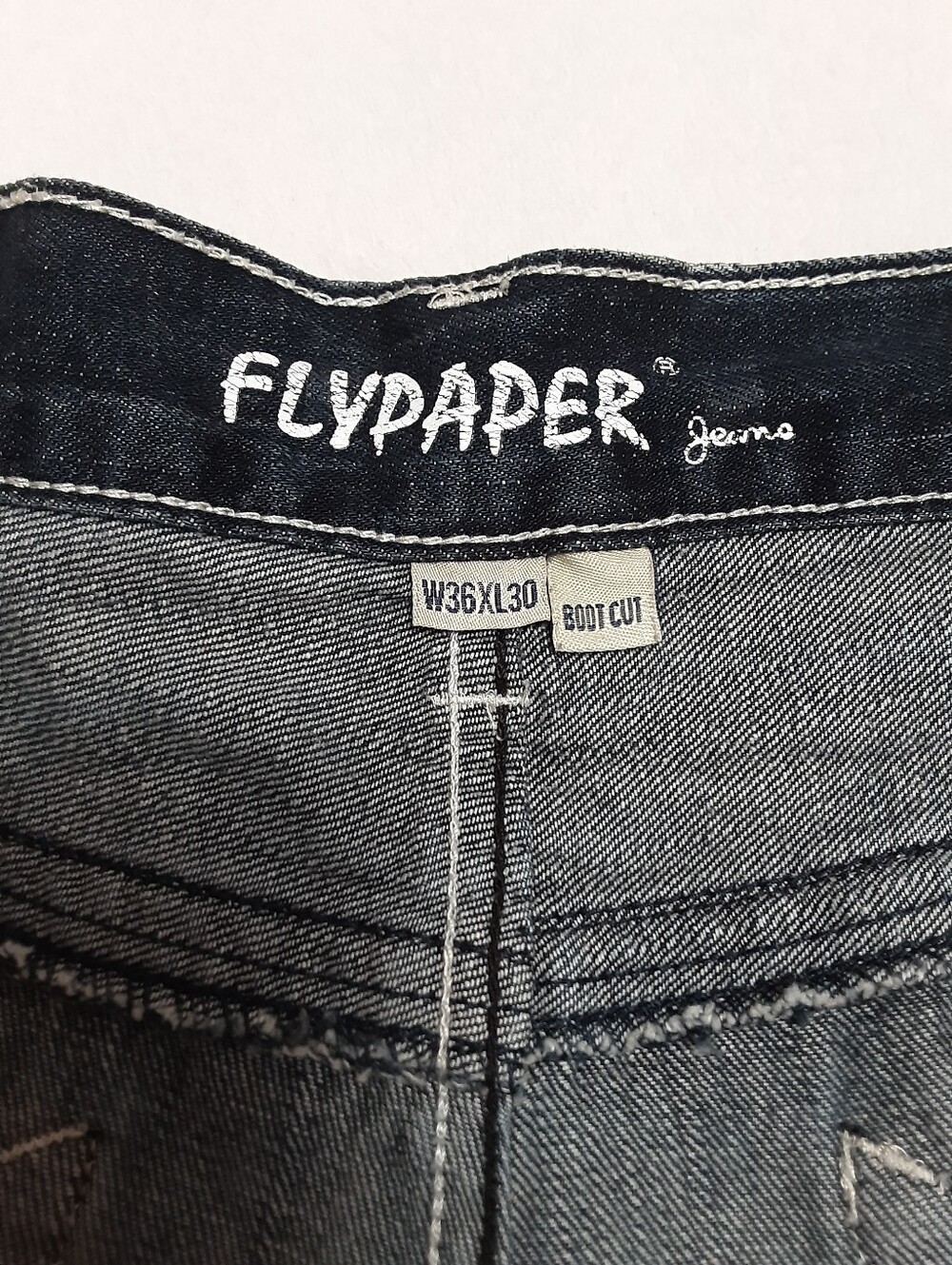 Flypaper Bootcut Distressed Jeans Mens 36W - Picture 10 of 13